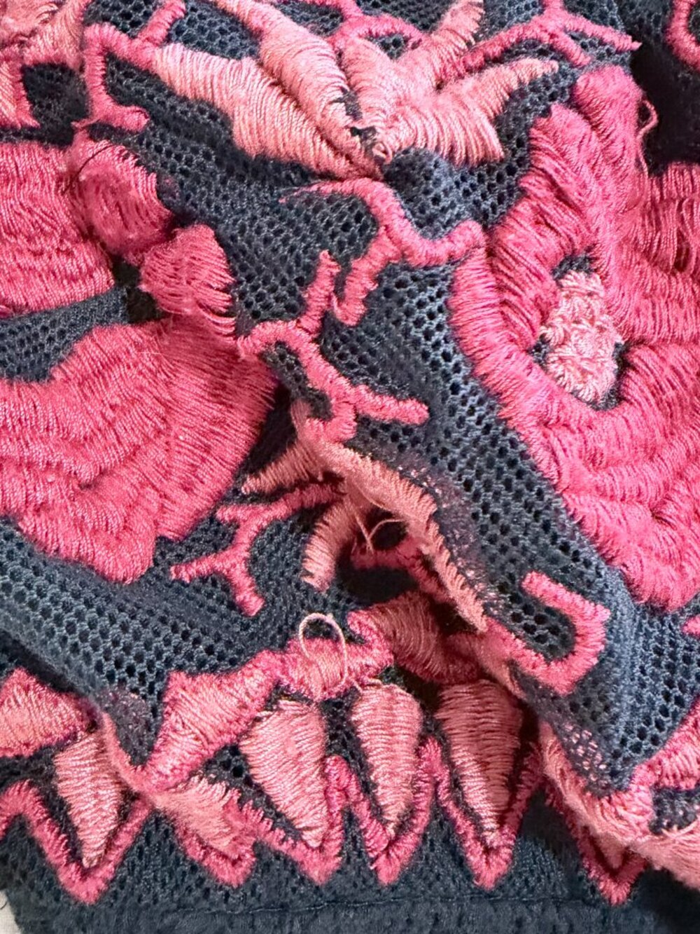 Free People Bandeau Tube Top Black Pink Floral Embroidered Lace Size S - Picture 2 of 8